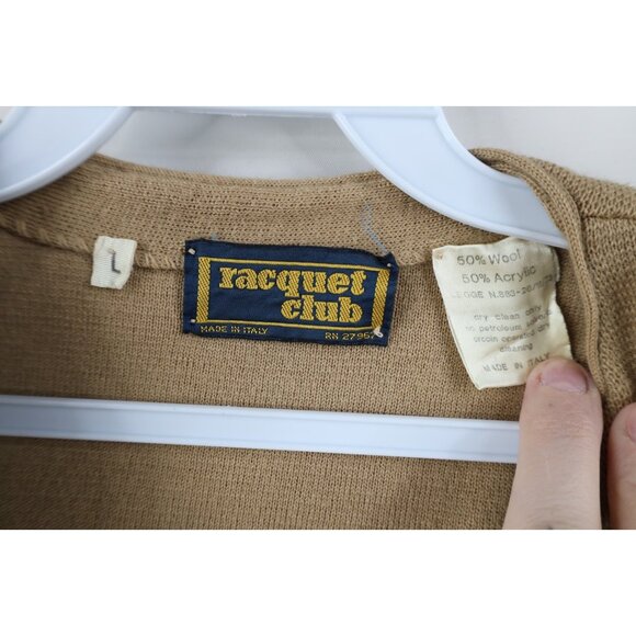 Vintage 70s Streetwear Mens Large Distressed Blank Wool Blend Knit Sweater Vest - Picture 4 of 14